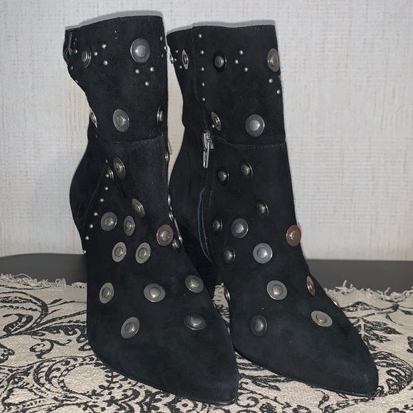 Suede Studded Booties - Picture 2 of 7
